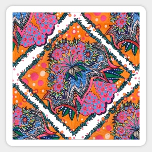Boho Chic Flower Power - Vibrant Colorful Abstract Flower Pattern Sticker